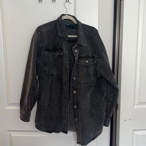 Oversized black jean jacket